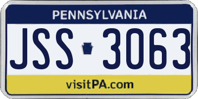 PA license plate JSS3063