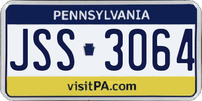 PA license plate JSS3064