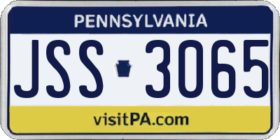 PA license plate JSS3065