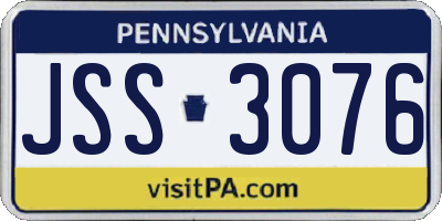 PA license plate JSS3076