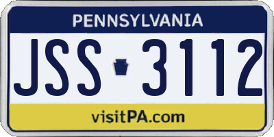 PA license plate JSS3112