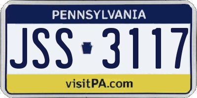PA license plate JSS3117