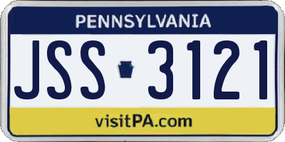 PA license plate JSS3121
