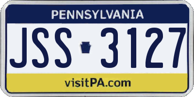 PA license plate JSS3127