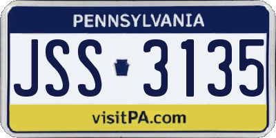 PA license plate JSS3135