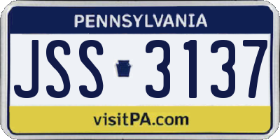 PA license plate JSS3137