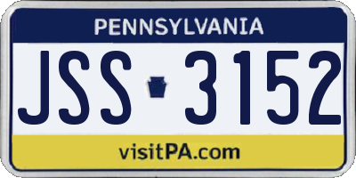 PA license plate JSS3152