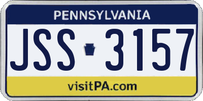 PA license plate JSS3157