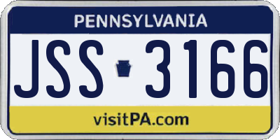 PA license plate JSS3166