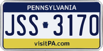 PA license plate JSS3170