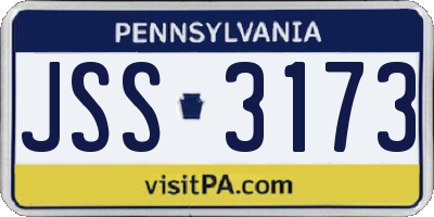PA license plate JSS3173