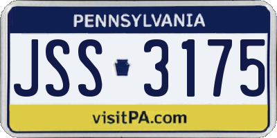 PA license plate JSS3175