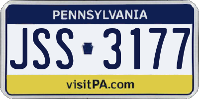 PA license plate JSS3177