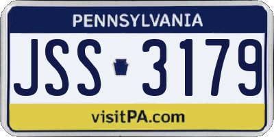 PA license plate JSS3179