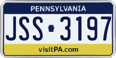 PA license plate JSS3197