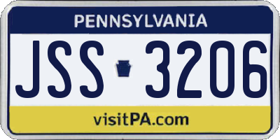PA license plate JSS3206