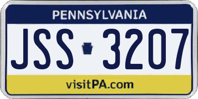 PA license plate JSS3207