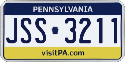 PA license plate JSS3211