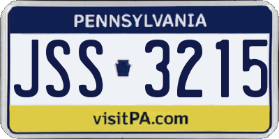 PA license plate JSS3215