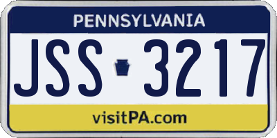 PA license plate JSS3217