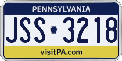 PA license plate JSS3218