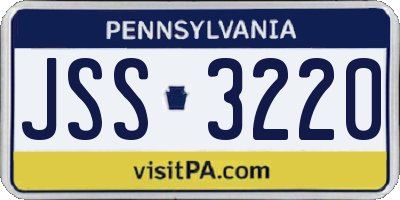 PA license plate JSS3220