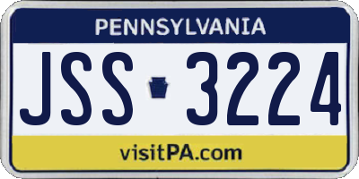 PA license plate JSS3224