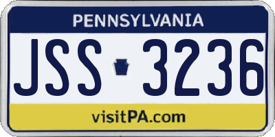 PA license plate JSS3236