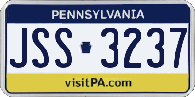 PA license plate JSS3237