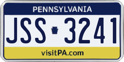 PA license plate JSS3241