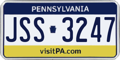 PA license plate JSS3247