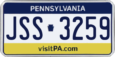 PA license plate JSS3259