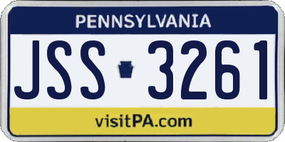 PA license plate JSS3261