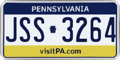 PA license plate JSS3264