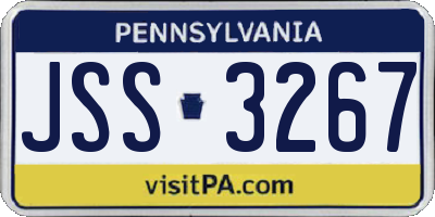 PA license plate JSS3267