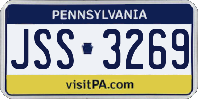 PA license plate JSS3269