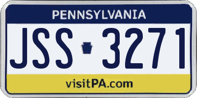 PA license plate JSS3271