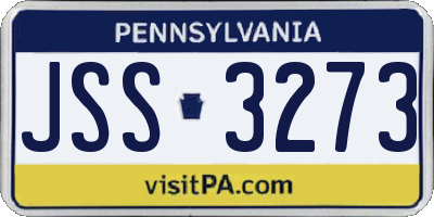 PA license plate JSS3273