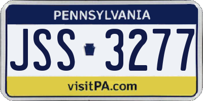 PA license plate JSS3277