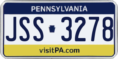 PA license plate JSS3278
