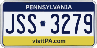 PA license plate JSS3279