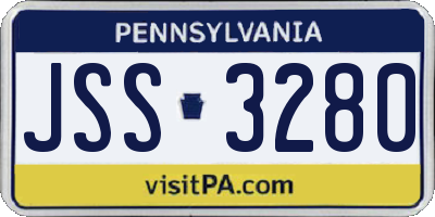 PA license plate JSS3280
