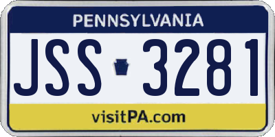 PA license plate JSS3281