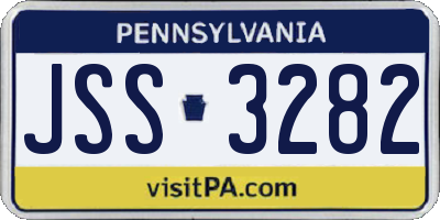 PA license plate JSS3282