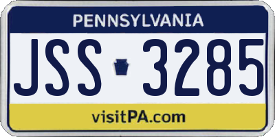 PA license plate JSS3285