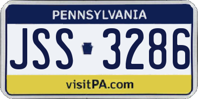 PA license plate JSS3286