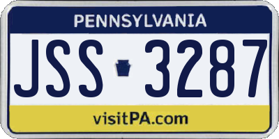 PA license plate JSS3287