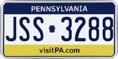 PA license plate JSS3288