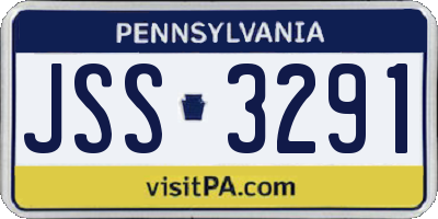 PA license plate JSS3291