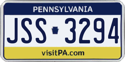 PA license plate JSS3294